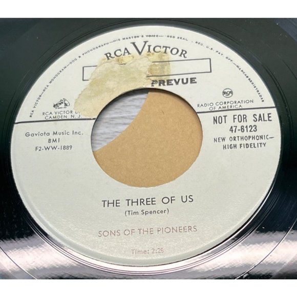 Sons of the Pioneers The Tennessee Rock and Roll / Three of Us 45 Country Promo - Picture 2 of 4